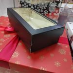 Коробка для макарон с окном 21 х 10 х 5,5 см, черная