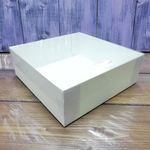 Коробка под кейк-попсы с пластиковой крышкой 20x20x5 см (белая)