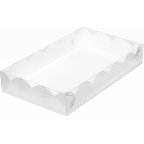 Коробка с пластиковой крышкой 25х15х3,5 см. белая