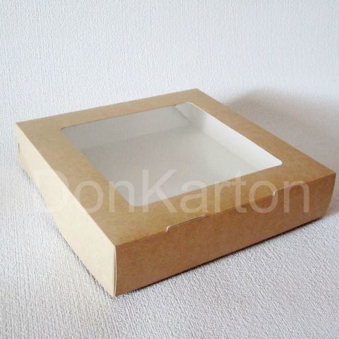 Коробка из плотной крафт-бумаги, 20х20х4