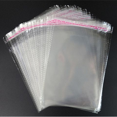 Пакеты прозрачные, с липким скотчем, размер 10х15 см, 100 шт