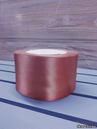 Атласная лента 50 мм * цвет - розовый металик * 22,5 м