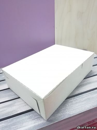 Коробка белая 21*15*6 см с совместной крышкой
