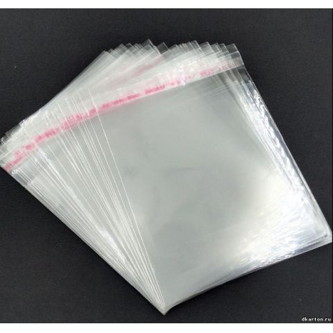 Пакеты прозрачные, с липким скотчем, размер 23х23 см, 10 шт.