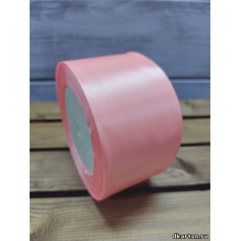 Атласная лента 50 мм*цвет розовый * длина намотки 22,5 м