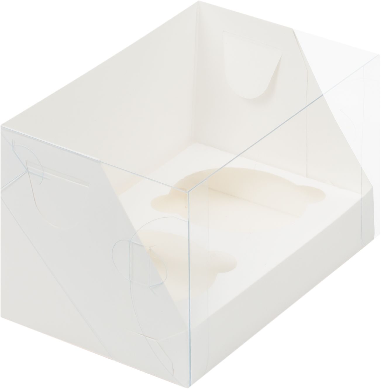 Коробка для 2 кап. 16*10*10 с пластиковой крышкой белая