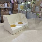 Коробка для 2 капкейков, с пластиковой крышкой, цвет белый, размер 16х10х10 см,