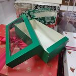 Коробка для макарон с окном 21 х 10 х 5,5 см, зеленого цвета