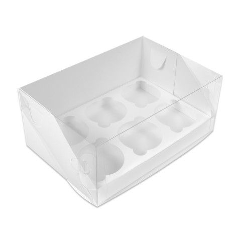 Коробка для 6-х капкейков, с пластиковой крышкой, размер 23 х 16 х 10 см