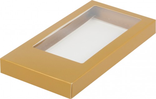 Коробка для шоколадной плитки 18*9*1.7см крышка - дно золотая