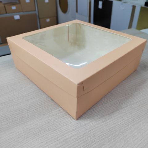Коробка размер 20х20х7 см, цвет персиковый