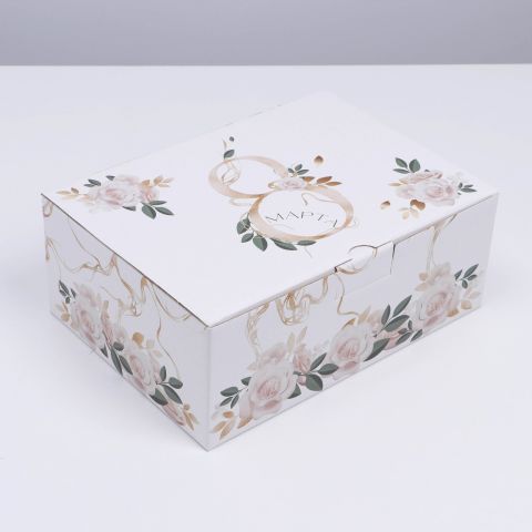 Коробка сборная «С 8 марта», 26 × 19 × 10 см