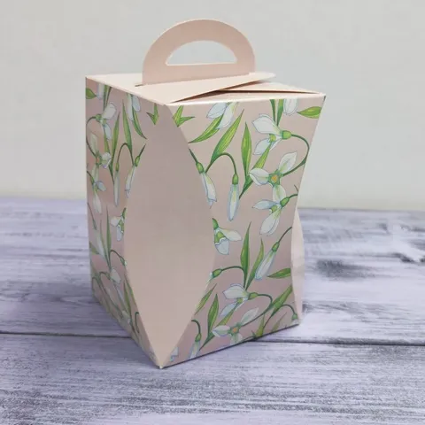 Коробка для кулича, диаметр 90 мм, подснежники