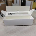 Коробка для 7 макарон с окном 21*5,5*5,5 см, ( белая )