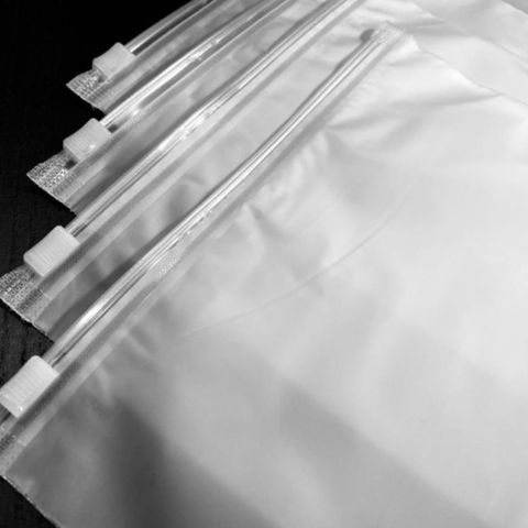 Зип пакеты с бегунком размер 20 х 30 см, матовые белые.
