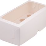 Коробка для 8 капкейков и для рулетов, с окном, цвет белый, размер 33 х 16 х 11 см