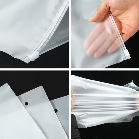 Зип пакеты с бегунком размер 10 х 15 см, матовые белые.