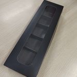 Коробка для 5 конфет с окном 23x7x3 черная