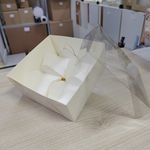 Коробка для моти с пластиковой крышкой 12x12x5,5 см. 4 шт. белая