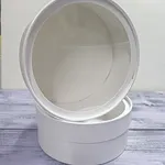 Коробка под зефир круглая с окном диаметр 16x7 см (белая)