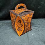 Коробка для кулича 124 мм. узор хохломы черный