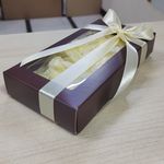 Коробка под дубайский шоколад с окном 15x7,5x2,5 см. шоколад