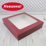 Коробка с окном из МГК 37*37*8 см бордо