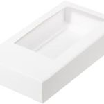Коробка под дубайский шоколад с окном 18x9x2,5 см. белая