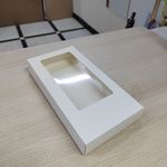 Коробка под дубайский шоколад с окном 18x9x2,5 см. белая