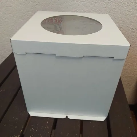 Коробка для торта 30*30*30 с круглым окном из 3-х частей АКЦИЯ