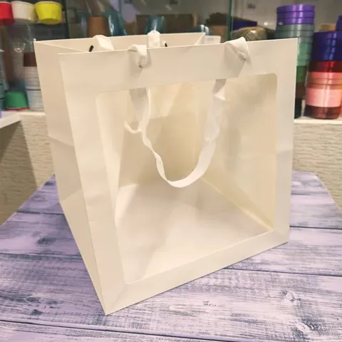 Пакет с окном белый 30*30*30