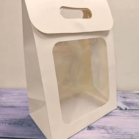 Пакет с окном на липучке белый 30*21,5*13 сред