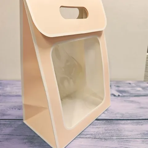 Пакет с окном на липучке персиковый 30*21,5*13 сред