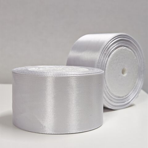 Атласная лента 50 мм 22,5м, белая