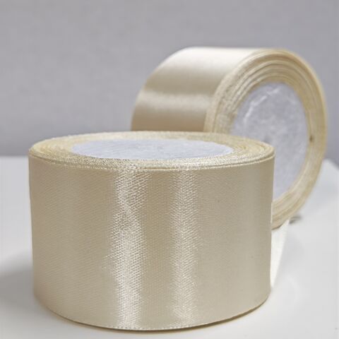 Атласная лента 50 мм 22,5м, шампань