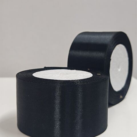 Атласная лента 50 мм 22,5м, черная