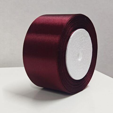 Атласная лента 50 мм 22,5м, бордовый