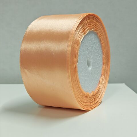 Атласная лента 50 мм 22,5м, персиковый