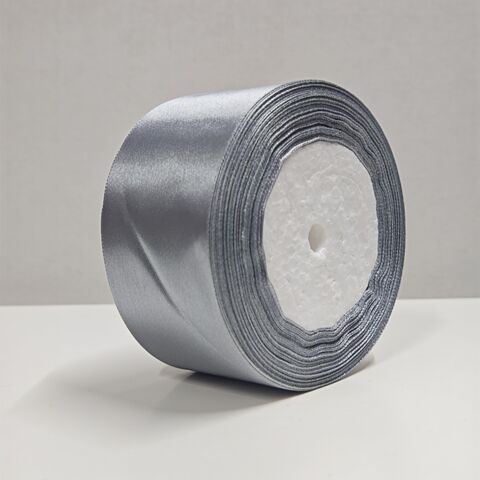 Атласная лента 50 мм 22,5м, металлик