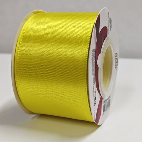 Атласная лента 50 мм 22,5м, желтый