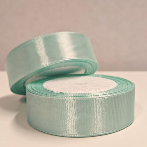 Атласная лента 25мм длина 22,5м, нежно-мятный