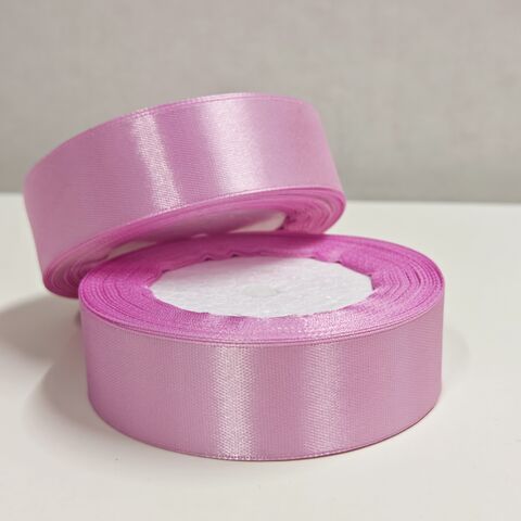 Атласная лента 25мм длина 22,5м, розовая