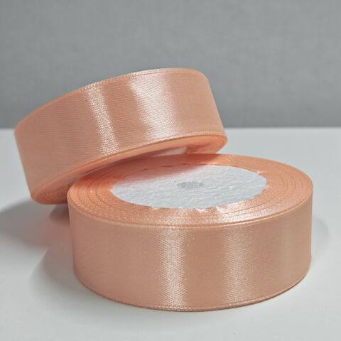 Атласная лента 25мм длина 22,5м, персиковый