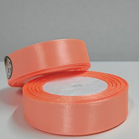 Атласная лента 25мм длина 22,5м, лососевый