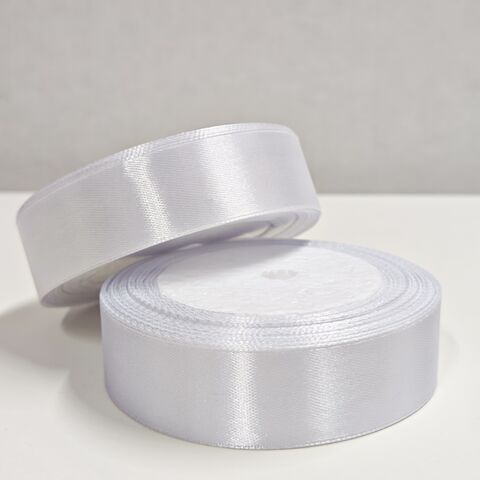 Атласная лента 25мм длина 22,5м, белый