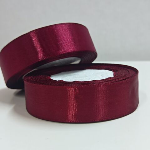Атласная лента 25мм длина 22,5м, бордовый