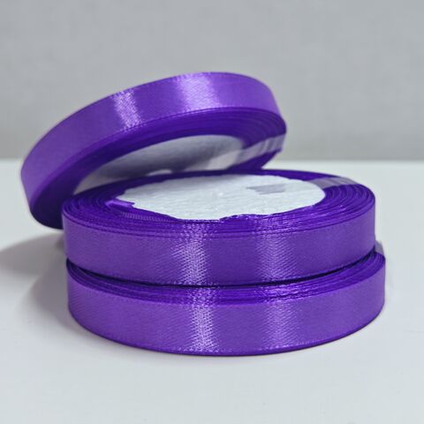 Атласная лента 12 мм длина 22,5м, фиолетовый