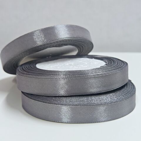Атласная лента 12 мм длина 22,5м, металлик