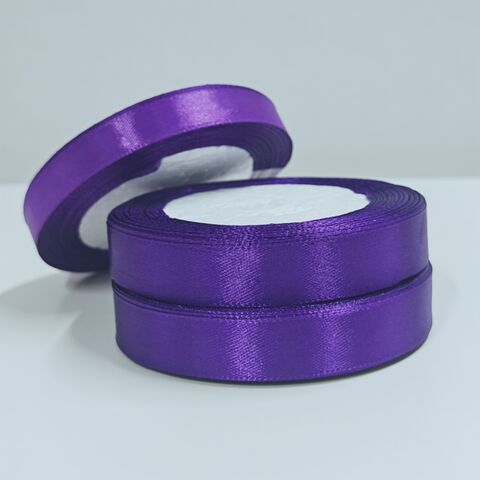 Атласная лента 12 мм длина 22,5м, темно-фиолетовый