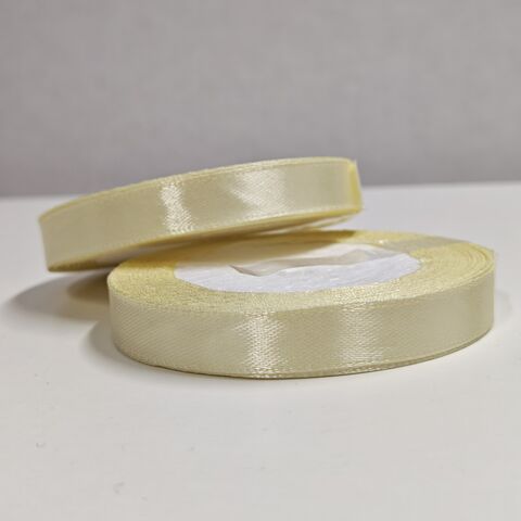 Атласная лента 12 мм длина 22,5м, шампань